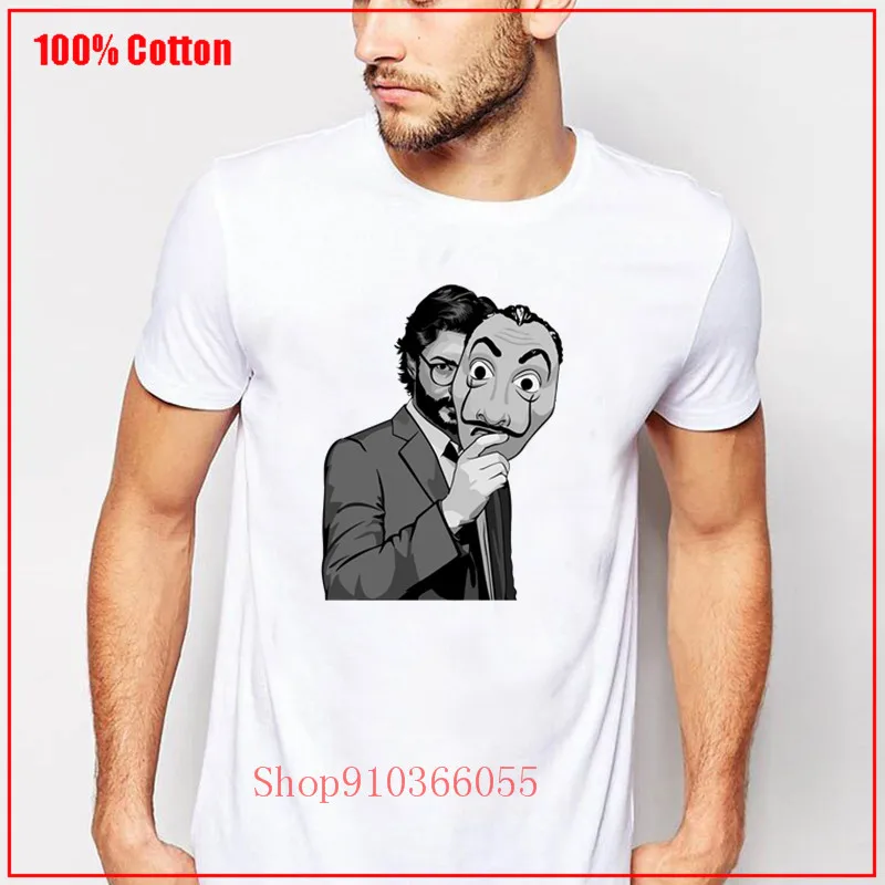 Новая мужская футболка Забавный дизайн La Casa de Papel El профессиональная vectorized Tees