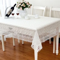 lace tablecloth pink white glass gauze antependium embroidery table cover european style square tea table cloth