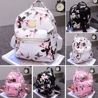 luxury fashion ladies floral print swimming backpack faux leather casual travel handbag elegant school bag 3colors for choose