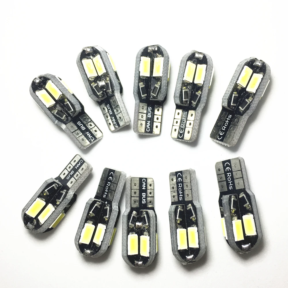 10 светодиодный т. T10 светодиодная белая лампа боковая для автомобиля Canbus без