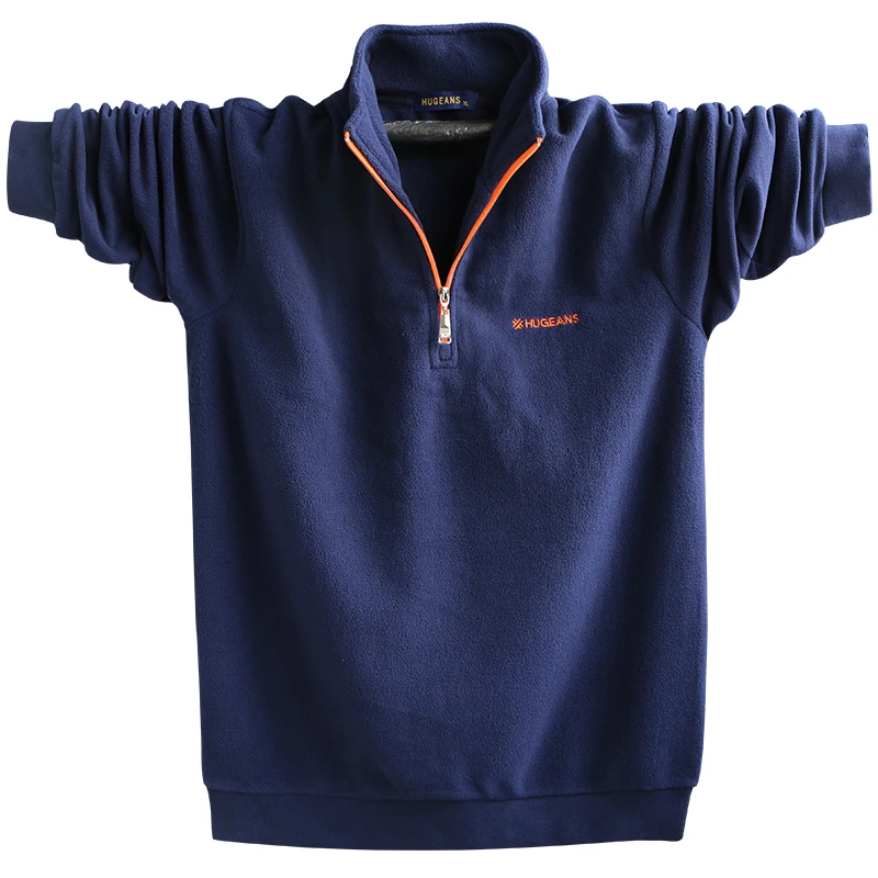 Для мужчин с длинным рукавом Для мужчин Poloshirt Бизнес одноцветное Цвет Стенд воротник мужской поло рубашка плюс Размеры A5306