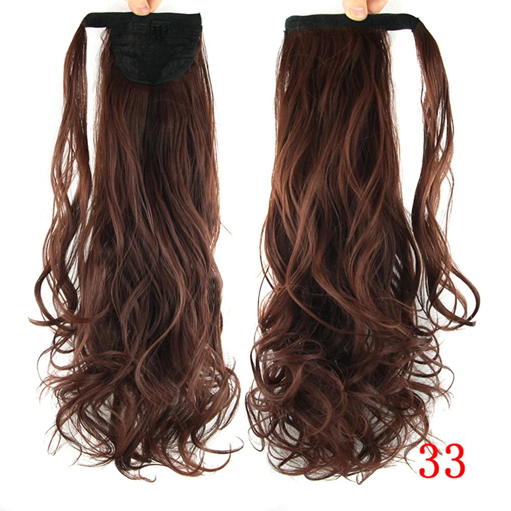 Curly 33 Soowee 22 дюймов длинные прямые синтетические волосы конский хвост накладные волосы шиньон Феи хвост шпильки - Цвет: Curly 33