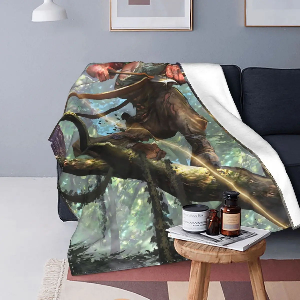 

Manta de juegos de franela para sofá y dormitorio, manta de franela para Primavera/otoño, con videojuego de Tomb Raider, ultrali