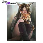 Алмазная живопись с девочкой и лисой, 4Y084