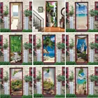 3D наклейка на дверь, обои, самоклеящаяся дверная роспись, Съемный Виниловый Декор для дома, художественная наклейка, пейзаж, настенный постер, ПВХ наклейка