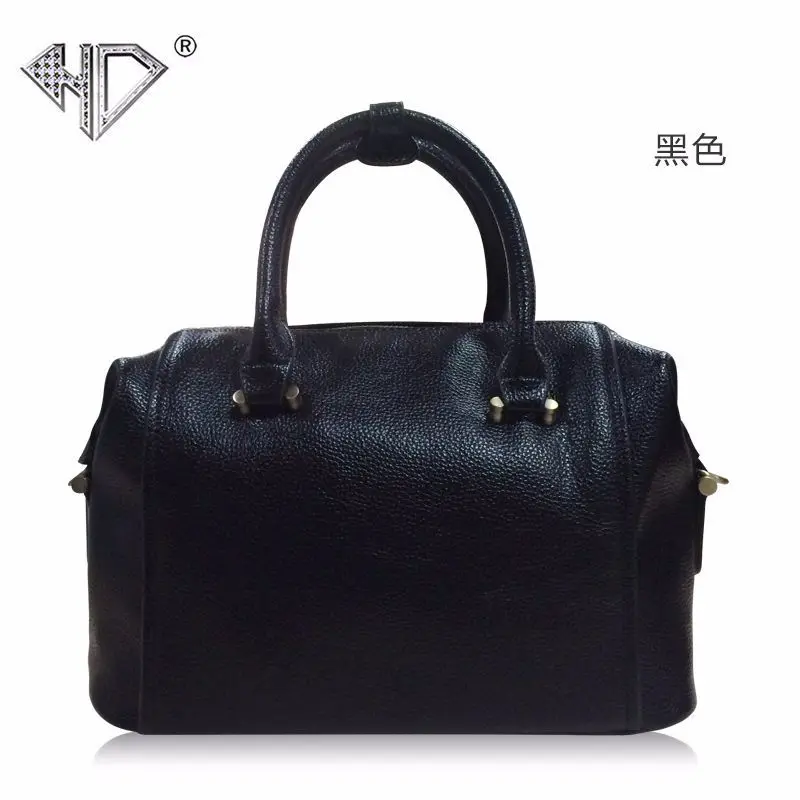

2020 new leather women's bag, European and American fashion versatile, cattle Boston bag, one shoulder diagonal bag, Guangzhou