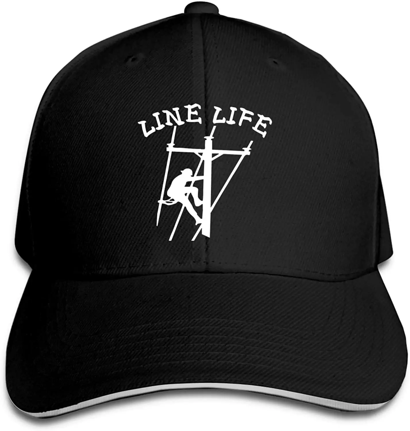 

Бейсболка Lineman Line Life с принтом сэндвич, уличная Кепка унисекс, черного цвета