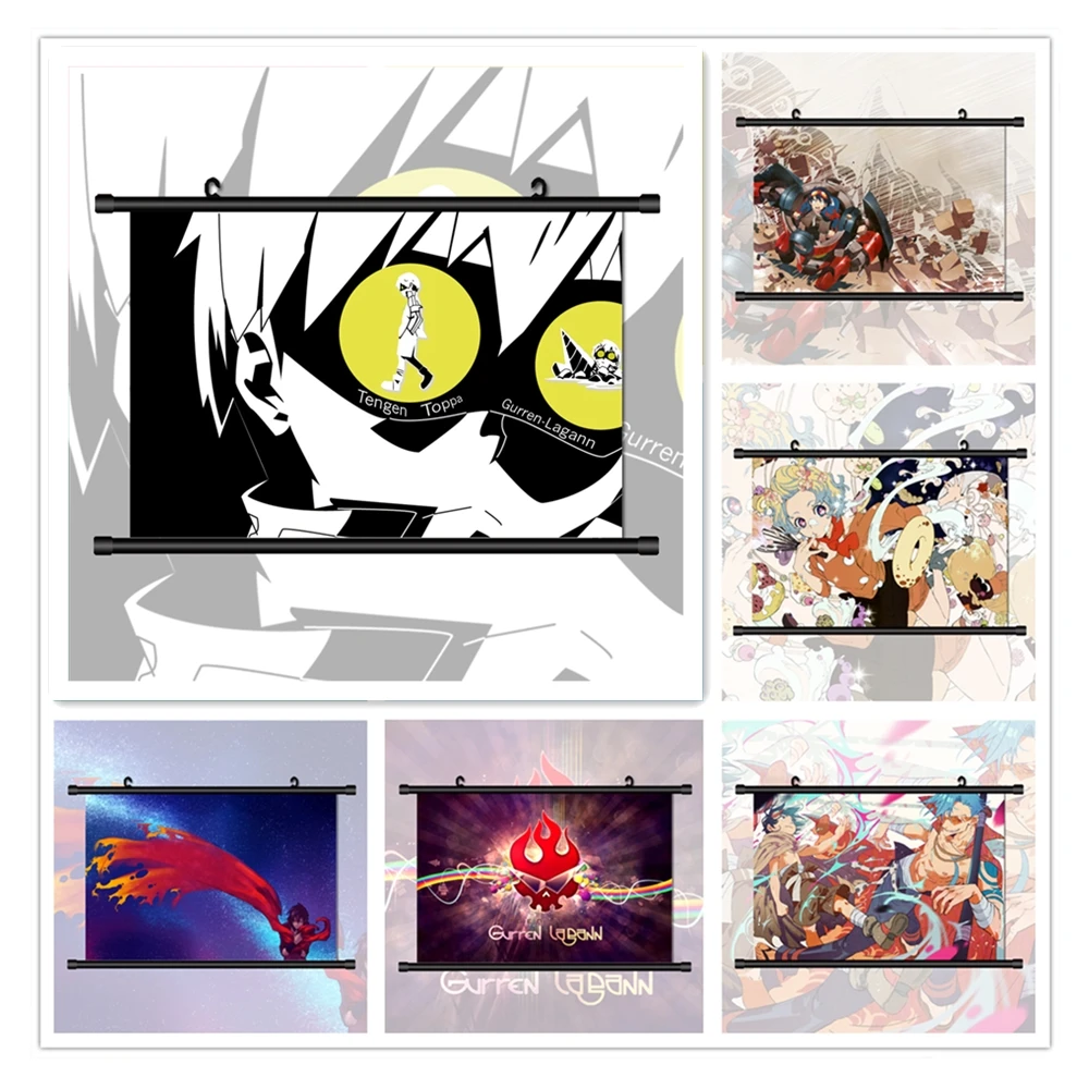 Аниме постеры на холсте живописи Tengen Toppa Gurren-Lagann Kamina Simon Nia Teppelin Wall Art Kids Decor Home Pictures.