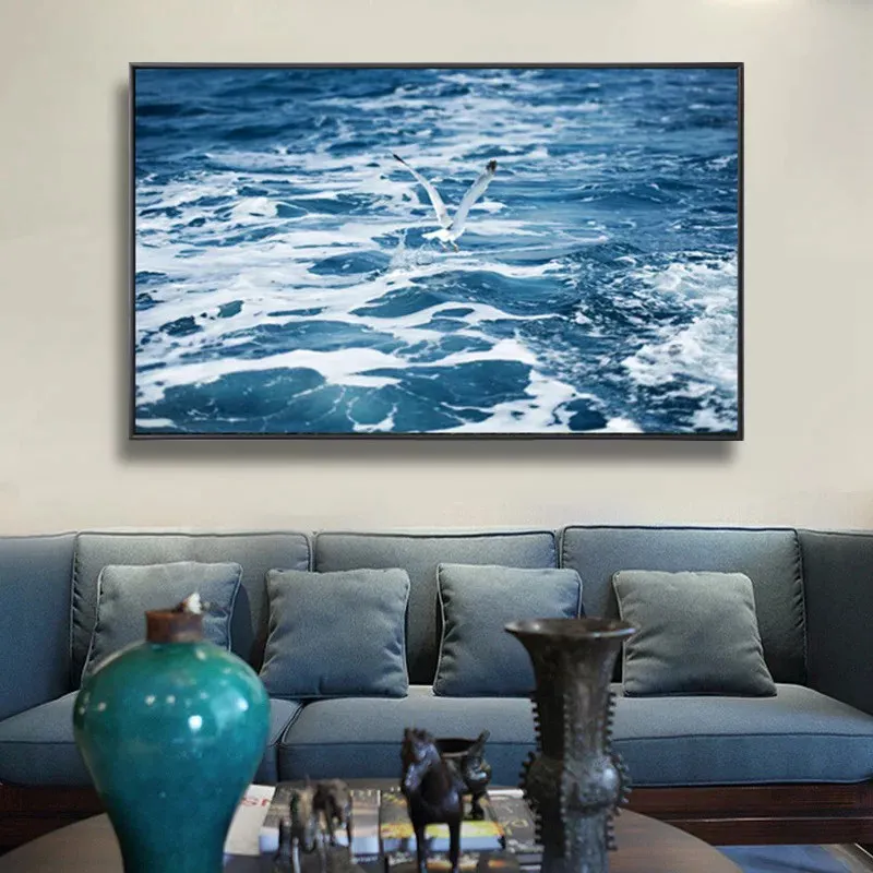 

YNX 5D DIY diamond painting landscape sea with seagull cross stitch fullround diamond bedroom living room mural decoration gift