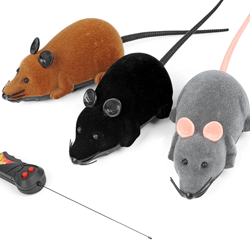 

3 Colors Electronic Mice Cat Toys Wireless Remote ControlSimulation Plush Mouse Funny Interactive Rat Toy For Pet Kitten Cats