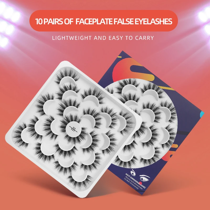 

YXC 10 Pairs Dramatic False Eyelashes Faux Cils Makeup Wholesale 3D Mink Lashes Natural Eyelashes 25MM Fake Eyelash Extension