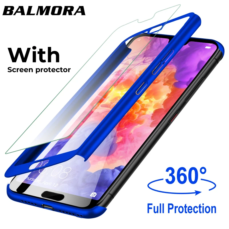 BALMORA 360 Полный чехол для huawei P30 P20 Lite Pro защитная задняя P10 P9 P Smart 2019 со стеклом |