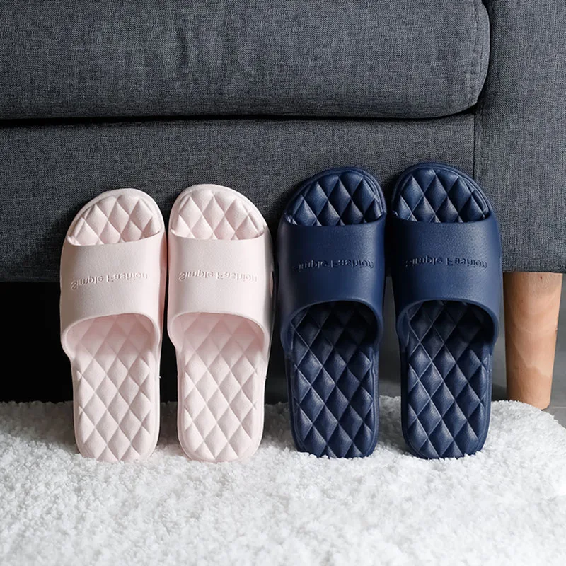 

Soft Slippers Home Slippers Solid Color Thick-soled Non-slip Sandals And Slippers For Men And Women Outdoor Bath Slippers