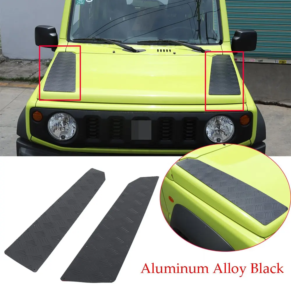 

Alloy Black Engine Hood Decorative Guard Panel Trim Kit For Suzuki Jimny 2019-2020