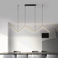gold or black simple led chandelier modern kitchen island long hanging light dining bar office coffee restaurant pendant lamp