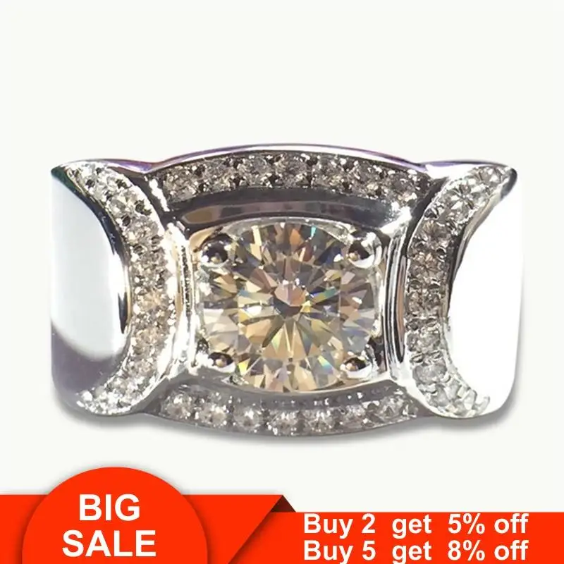 2020 Косынка мужской обручальное кольцо 925 стерлингового серебра AAAAA камень cz