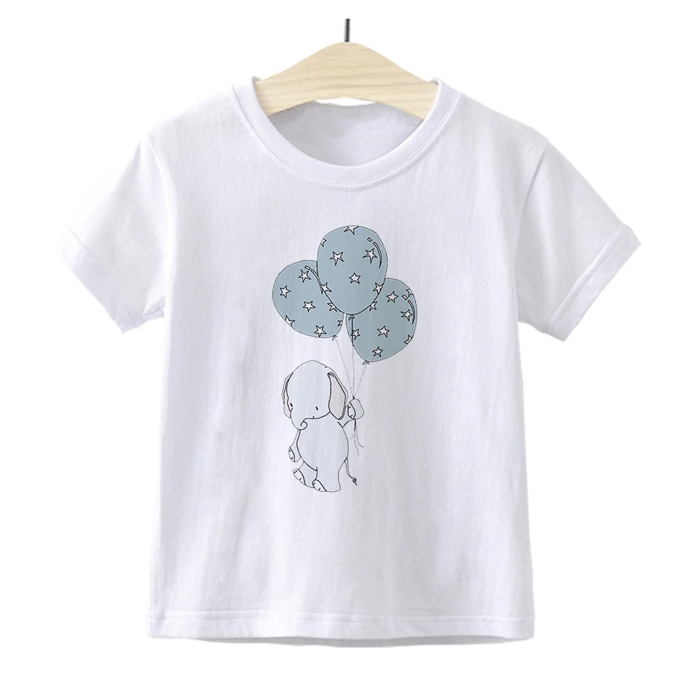

Aesthetic Design Baby Clothes Cute Cartoon Printed Boys Girls O-neck Tshirt Elephant Harajuku Fashion T-shirt Top Brands New
