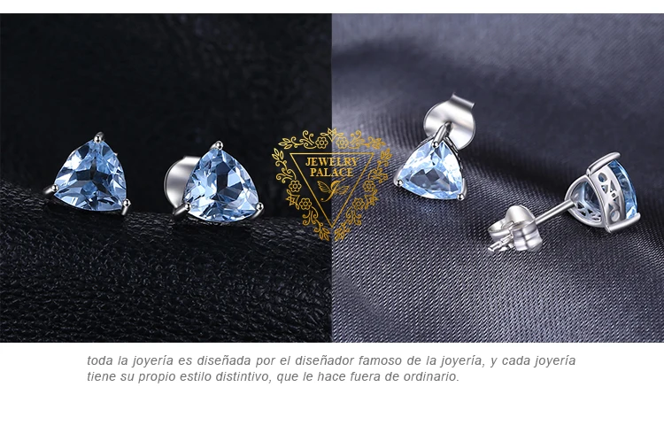 JewelryPalace Triangle Genuine Amethyst Stud Earrings 925 Sterling Silver Earrings For Women Korean Earings Fashion Jewelry