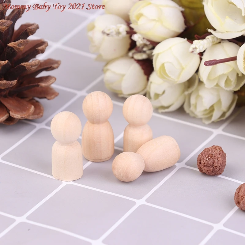 

4pcs/set 1:12 Dollhouse Miniature Wooden Figure Model DIY Accessories Toys