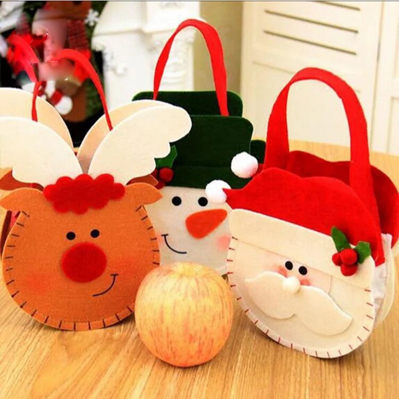 

Милые Мультяшные рождественские стереоскопические сумочки, рождественские подарки с оленем, снеговиком, Санта-Клаусом, сумка, Рождественс...