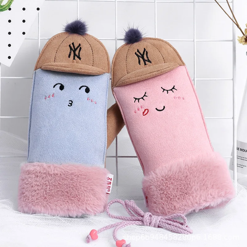 Перчатки женские зимние милые корейские Мультяшные студенческие новые виды