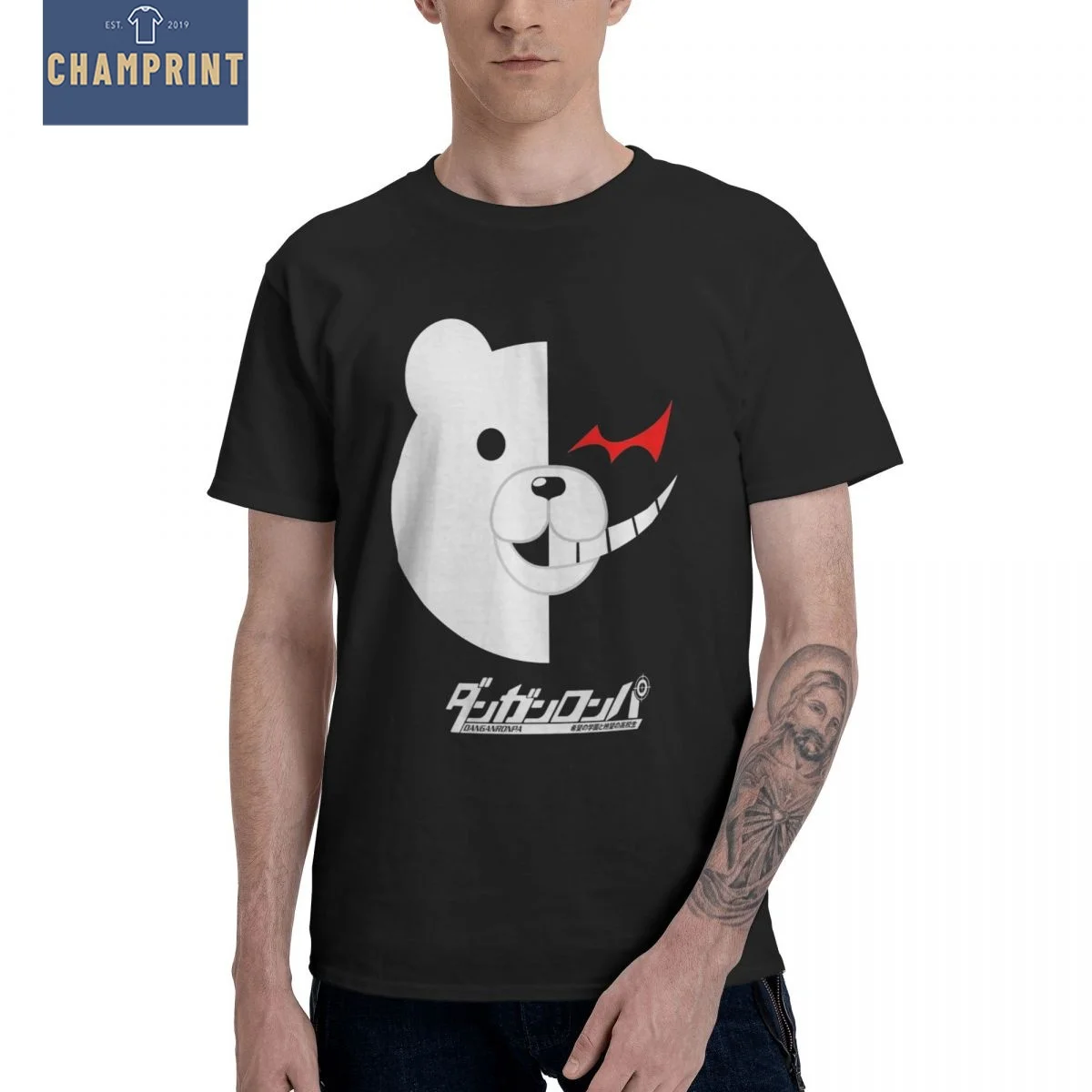 

Мужская футболка Dangan Ronpa Monokuma Danganronpa, футболка из 100% хлопка с круглым вырезом, игровая футболка, одежда с короткими рукавами размера плюс
