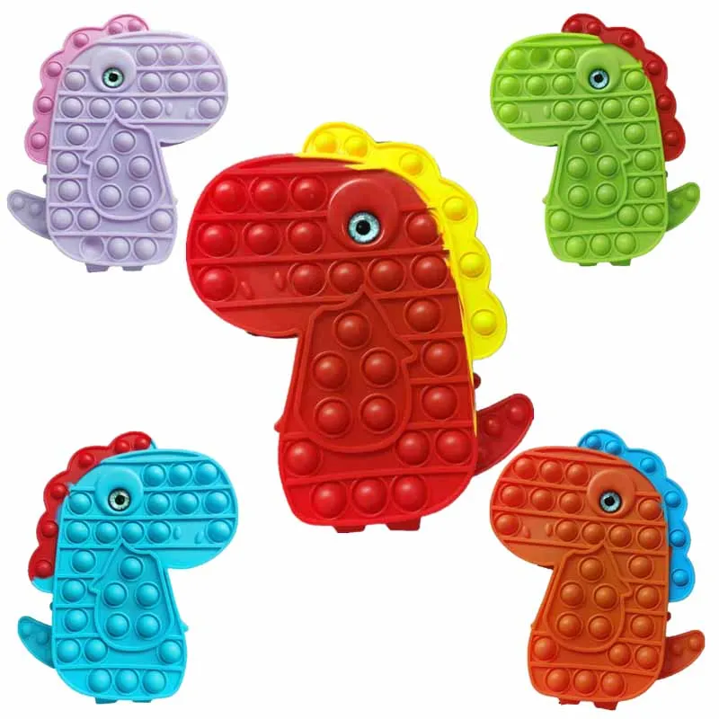 

Fashion Push Bubbles Pop It Fidget Toy Rainbow Kawaii Coin Purse Children Wallet Storage Stationery Box Silica Gel Simple Dimple