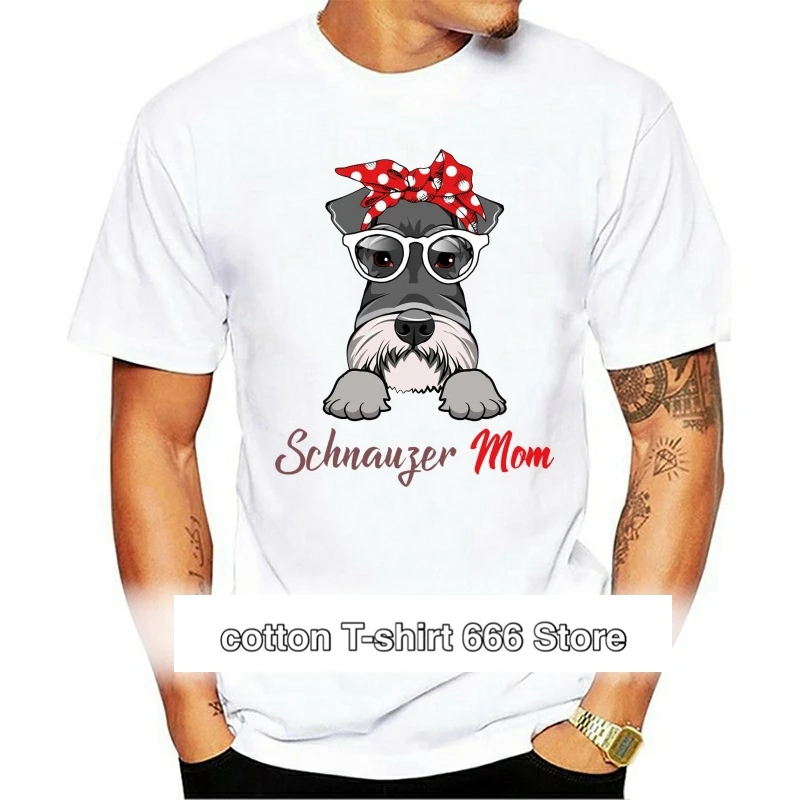 

Веселая Футболка Schnauzer с коротким рукавом, повседневная одежда для мужчин, летняя одежда 031754