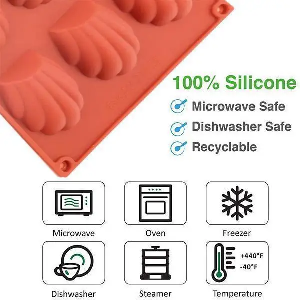 Mintiml основа чашки Мадлен Shell силиконовые форма для печенья 100% платиновый силикон