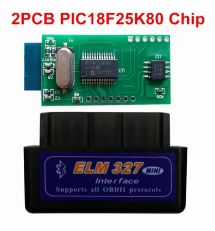 BT double chip Супер Мини Bluetooth ELM327 V1.5 PIC18F25K80 чип OBD2 Disgnostic инструмент ELM 327 1,5 поддержка J1850 протоколы код ридер - Цвет: BT double chip
