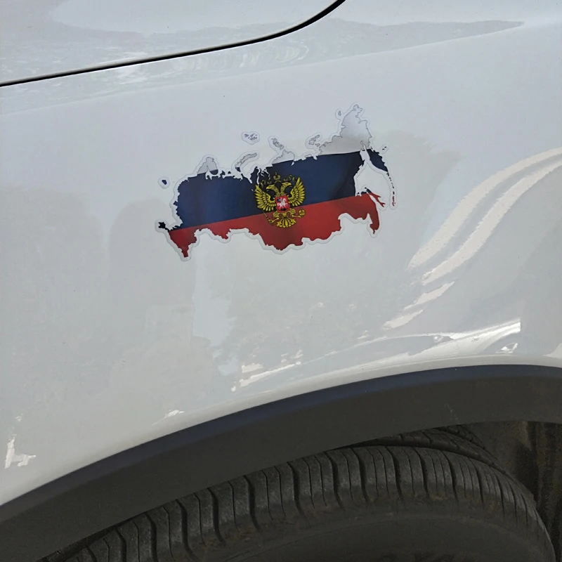 

Personality Car Sticker Reflective Russian Flag Map Decal Cover Scratches Waterproof Lorful Auto Decals Sticker Pvc 15CM X 8.4CM