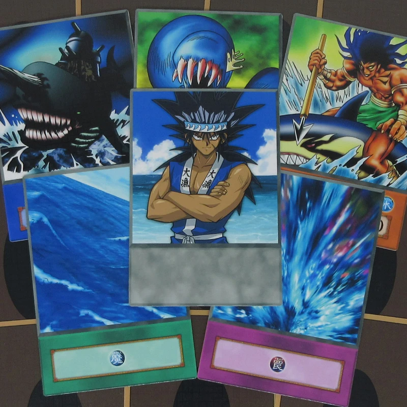 16 шт./компл. Yugioh Mako Tsunami океан тема Аниме Стиль Orica Freaky Fish парень легендарный Рыбак