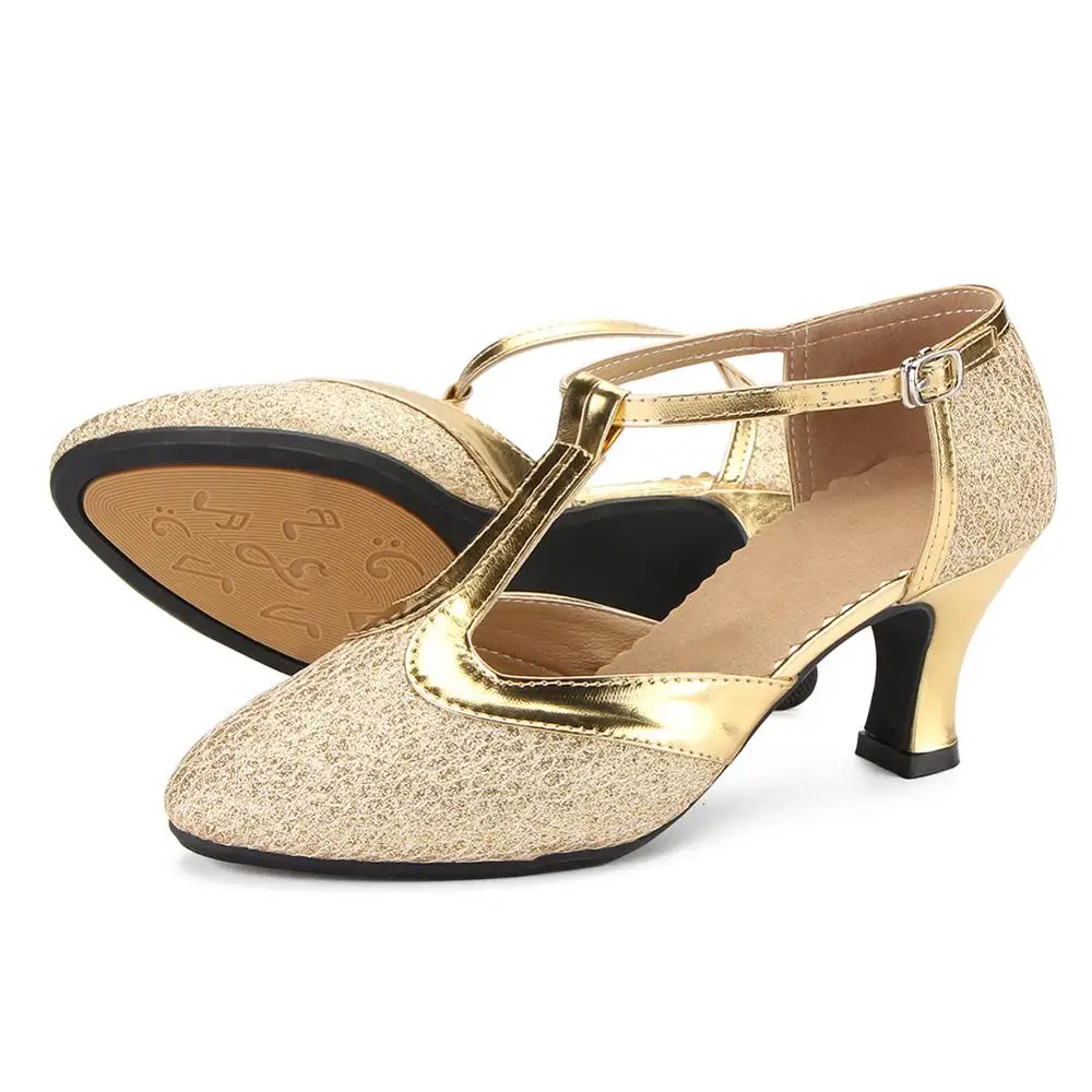 Fashion Latin Dance Shoes Women Ballroom Fitness  Dancing Shoes Five Colors Modern Dance Shoes Soft-Sole Various Heights