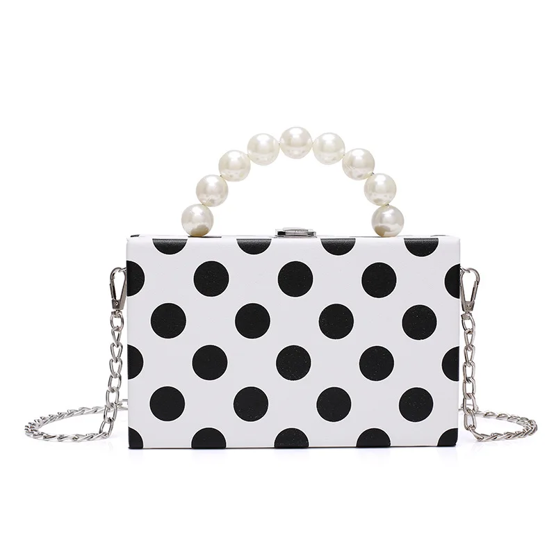 Винтажная сумка мессенджер в горошек модные женские вечерние сумки клатчи с