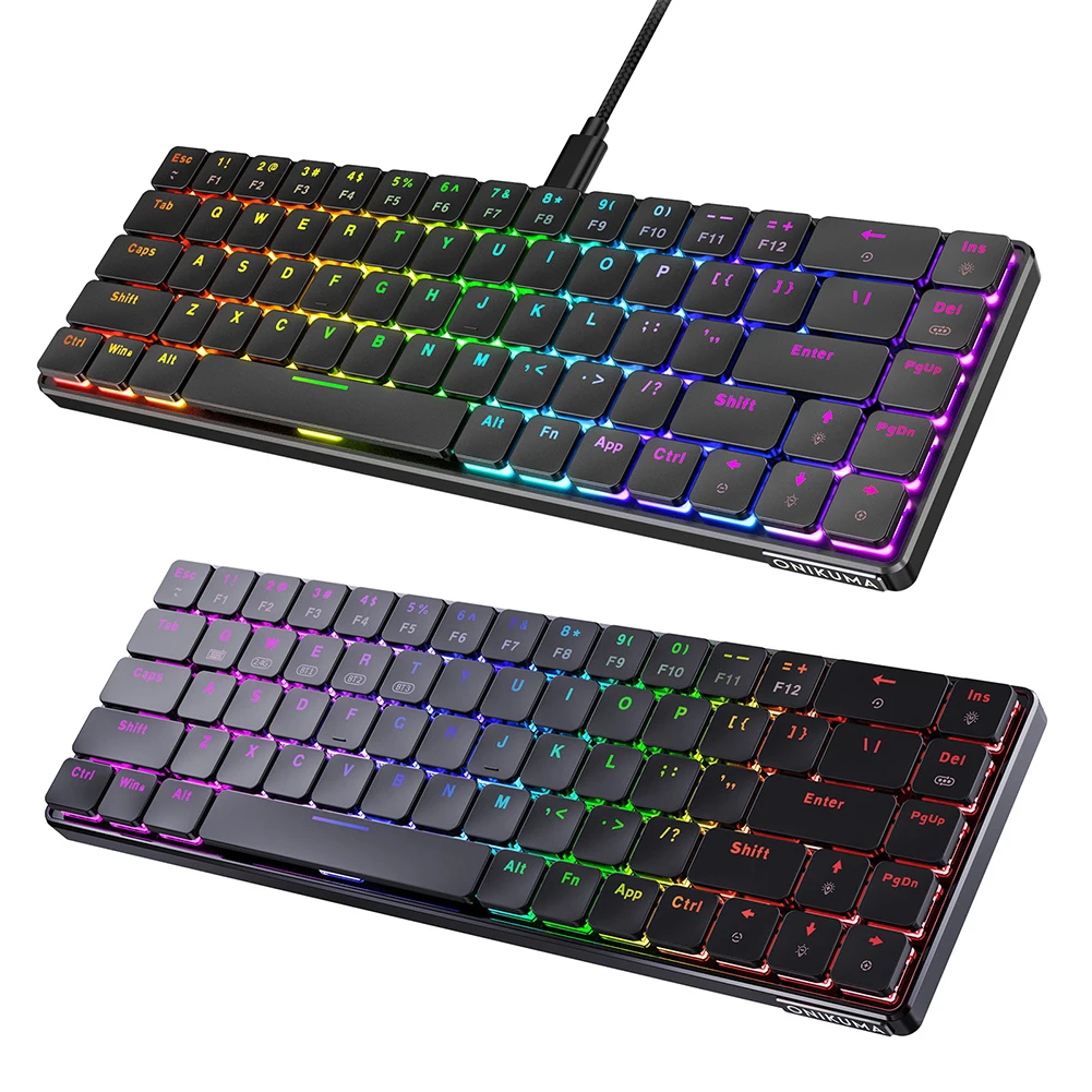 

Беспроводная/Проводная портативная клавиатура, игровая клавиатура для ноутбука Type-C, Офисная Клавиатура с 69 клавишами, аксессуар с низким в...