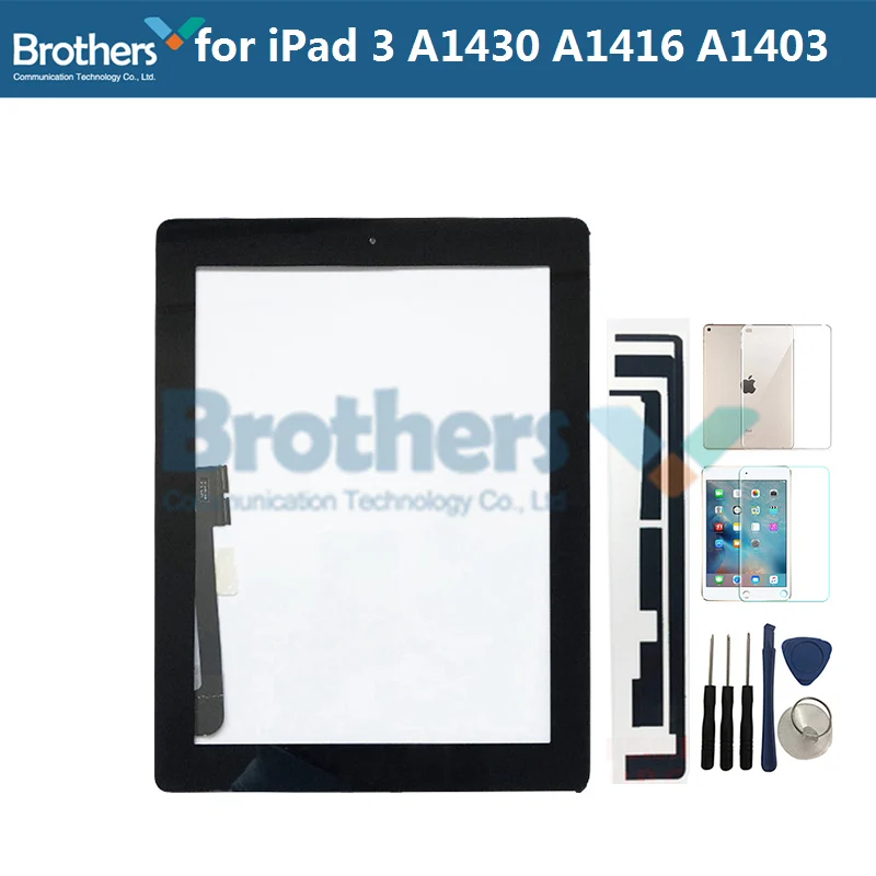 Black Full Gift 9,7 для iPad 3 A1416 A1430 A1403 сенсорный экран дигитайзер Сенсорная панель Замена планшета для iPad 3 экран с домашней кнопкой - Цвет: Black Full Gift