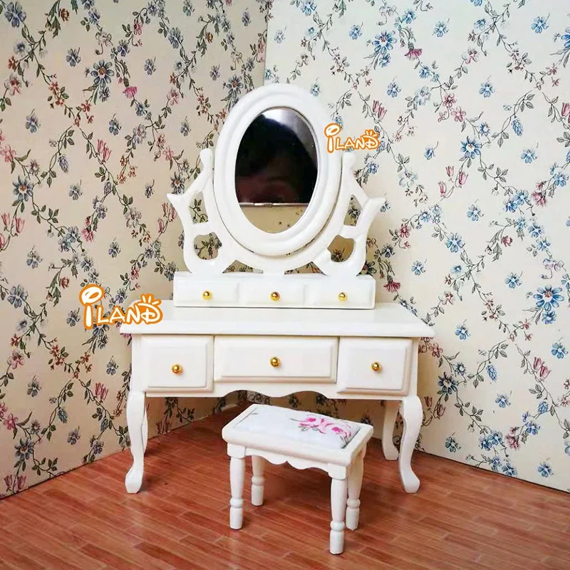 

Miniature Wooden Dollhouse Furniture 1:12 Dolls Kids Pretend Play Simulation Bedroom Living Room Toy Ornaments Set