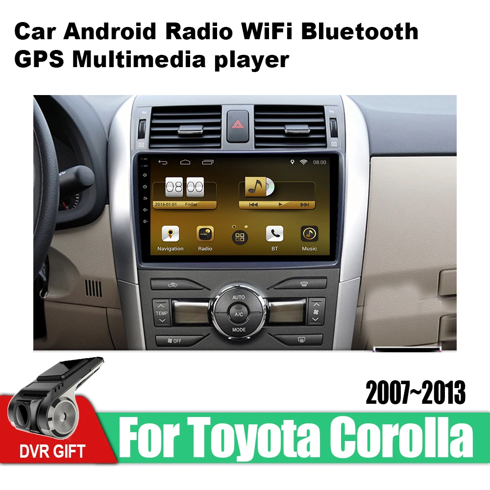 Мультимедийный плеер для Toyota Corolla E140 E150 2007 2008 2009 2010 2011 2012 2013 Android GPS навигация радио