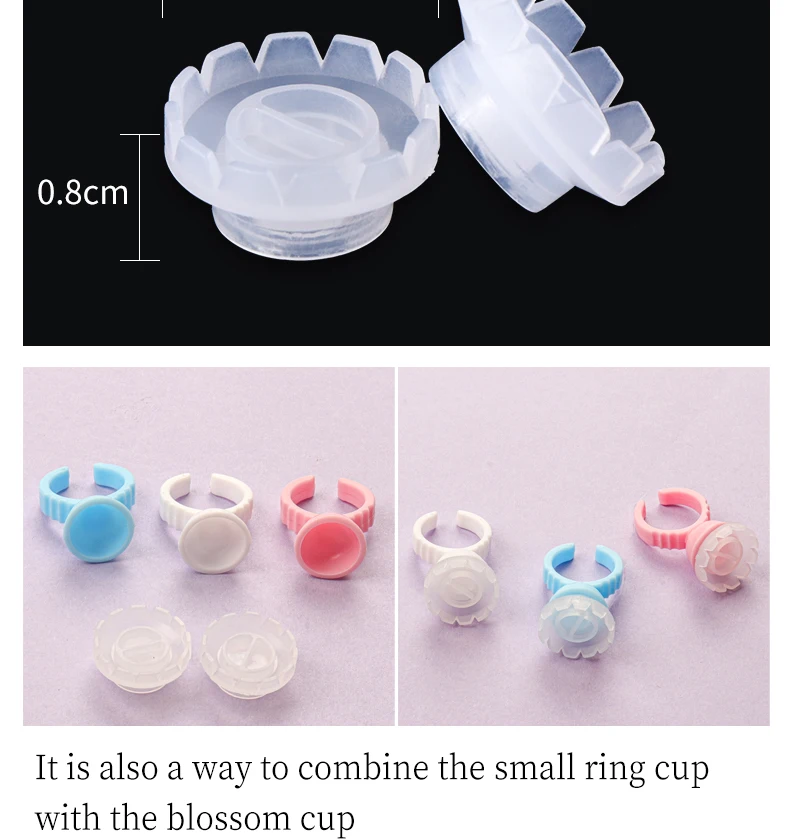 100 Stück Wimpernkleberhalter, Schnellklebungsring für Wimpernverlängerung, Einweg-Tattoo-Ring – Detail 3