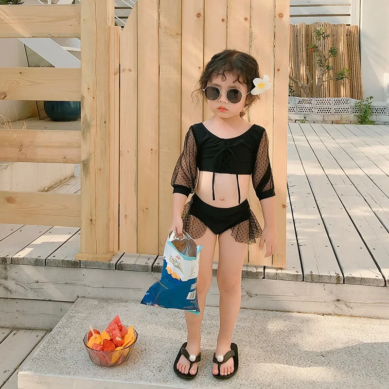 Купальник детский кружевной для девочек пикантный купальный костюм с детское