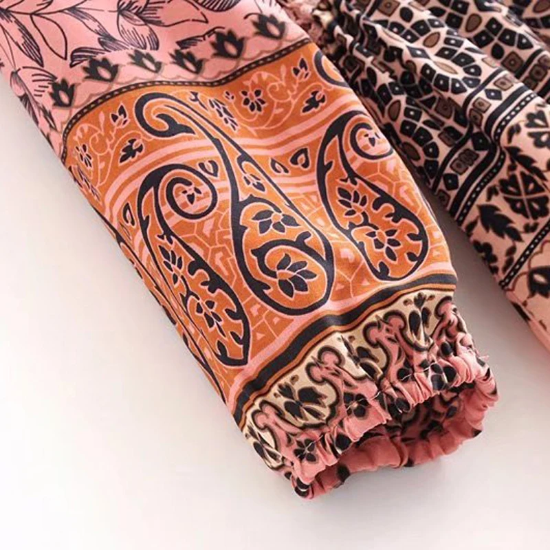 Womens Dress Ladies Beach Summer Printed Casual Fashion V-Neck Sundress Long Sleeve Boho Sexy | Женская одежда