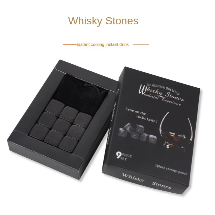Nordic Whisky Stones Color Box 9 Pieces of Whiskey Ice Wine Stone Cooler In A |