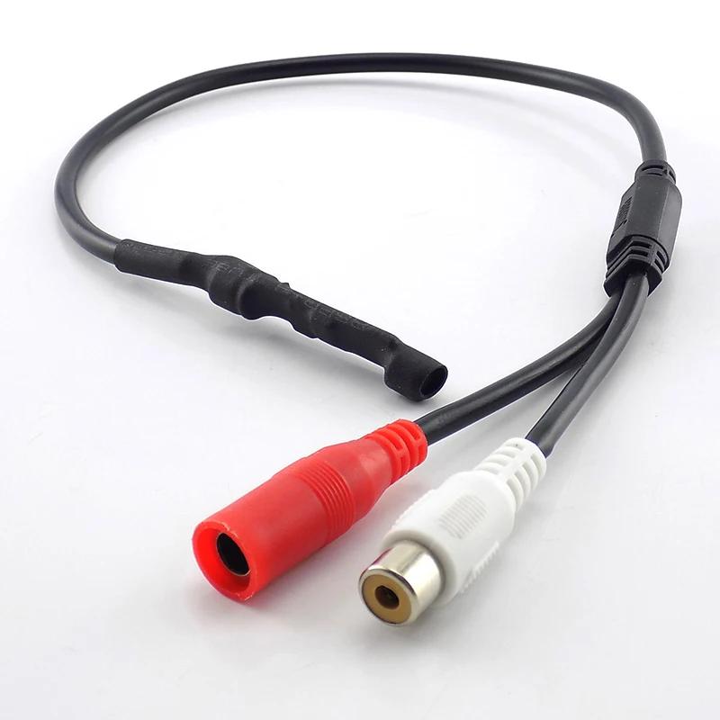 Мини-микрофон Звуковой Монитор 12 В постоянного тока аудиоразъем RCA кабель