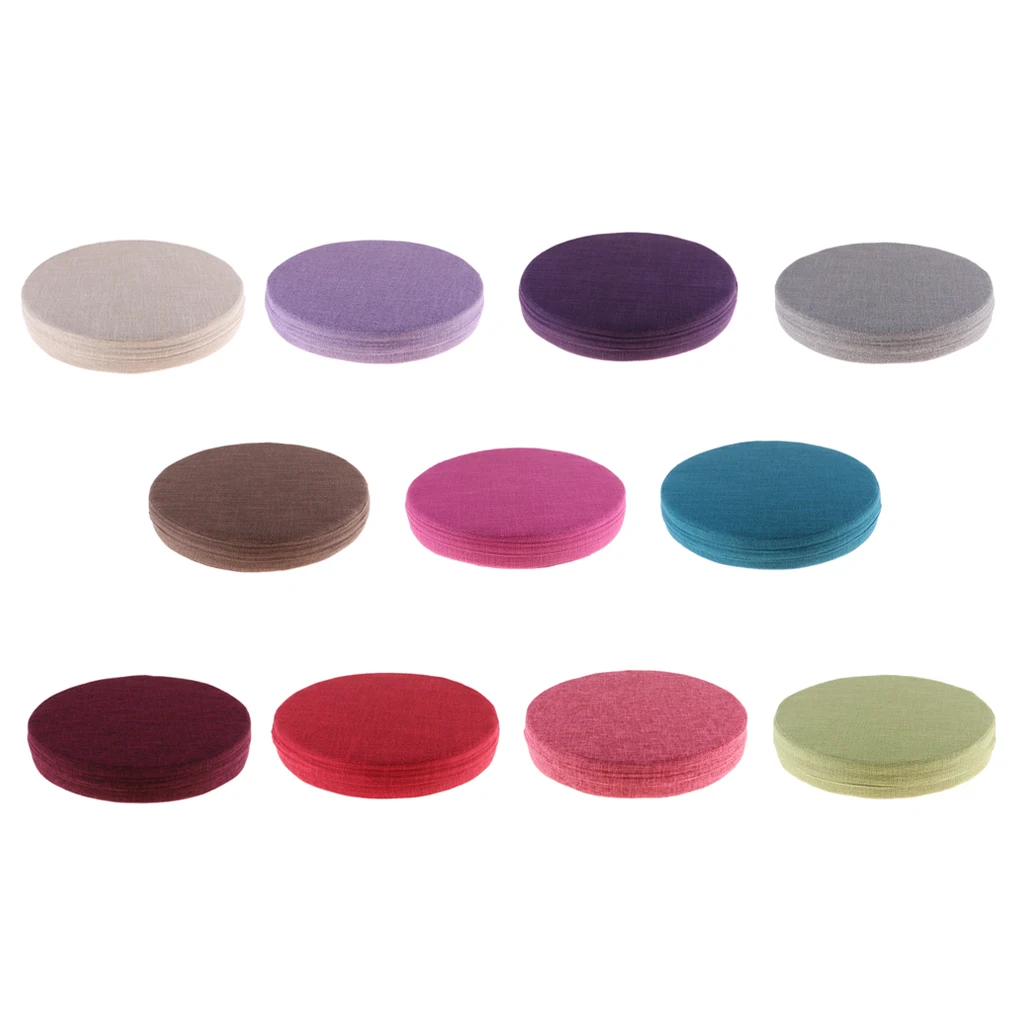 

Round Yoga Cushion Meditation Pillow Filled with Heat Retaining EPE Zippered Linen Cover Machine Washable