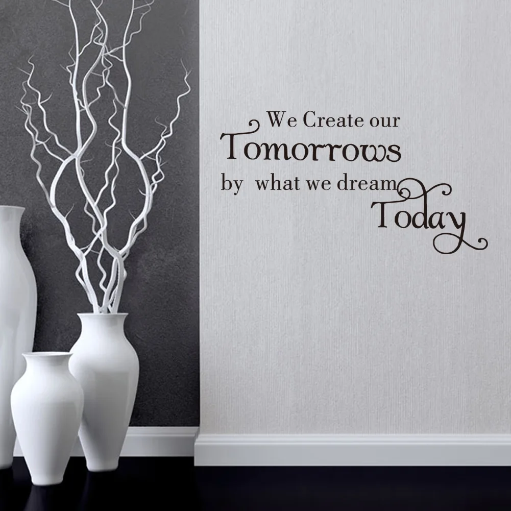 

Today English Creative Fine Sculpture Wall Stickers Living Room Bedroom Decoration Personalized Wall Stickers Text Art
