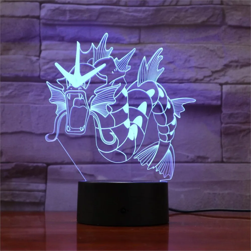 Светодиодная 3d-лампа Pokemon Umbreon Mewtwo 7 цветов ночник сенсорный Usb стол Lampe Pikachu