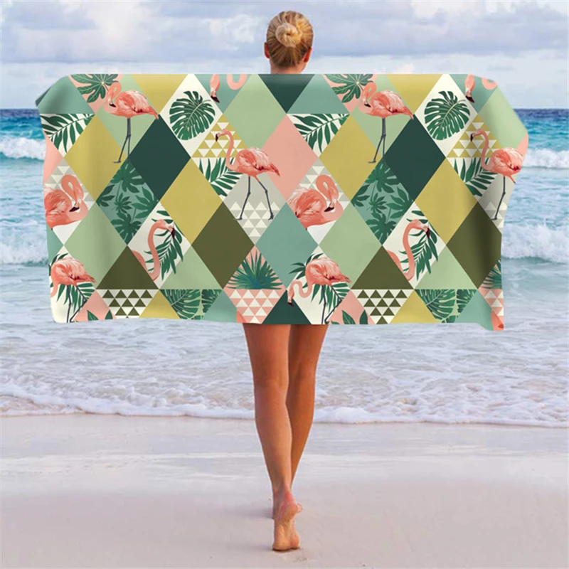 

Sand Free Quick Dry Beach tiles Microfiber Bath towels Beach Kisses Swimming Customized Flamingo Beach towels