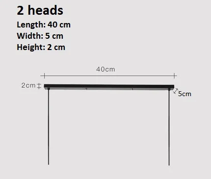 2 heads L 40 CM LuKLoy подвесной светильник Потолочная пластина подвесной потолочный светильник навес Подвесная лампа потолочная Роза - Цвет: 2 heads L 40 CM