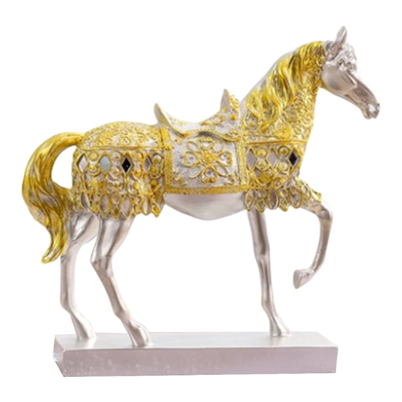 

Современная статуя лошади, скульптура с бриллиантами стразы, ремесла, орнамент, винтажная фигурка животного, Декор для дома и офиса