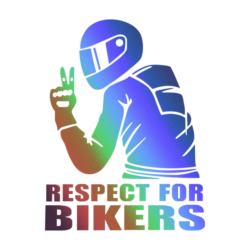 

Funny Car Sticker 3D Respect for Bikers Waterproof Reflective Decal KK Vinyl Bike Motorcycle Styling Decoration 15cm